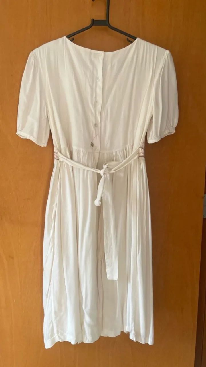 vestido boho off white bordado p - Foto 3