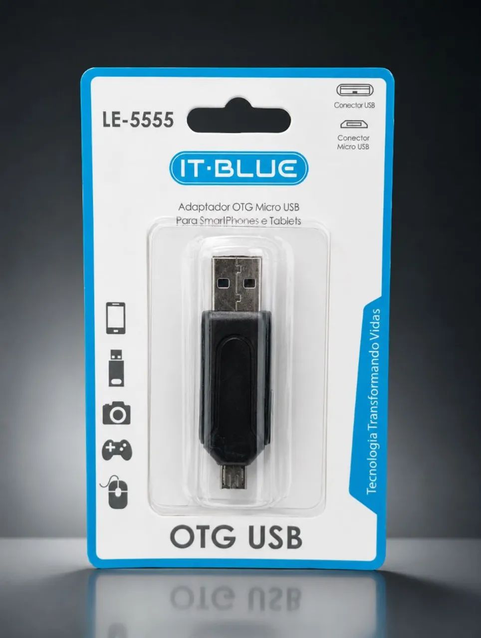 Leitor de Cartão USB + OTG Micro V8 IT-BLUE LE-5555