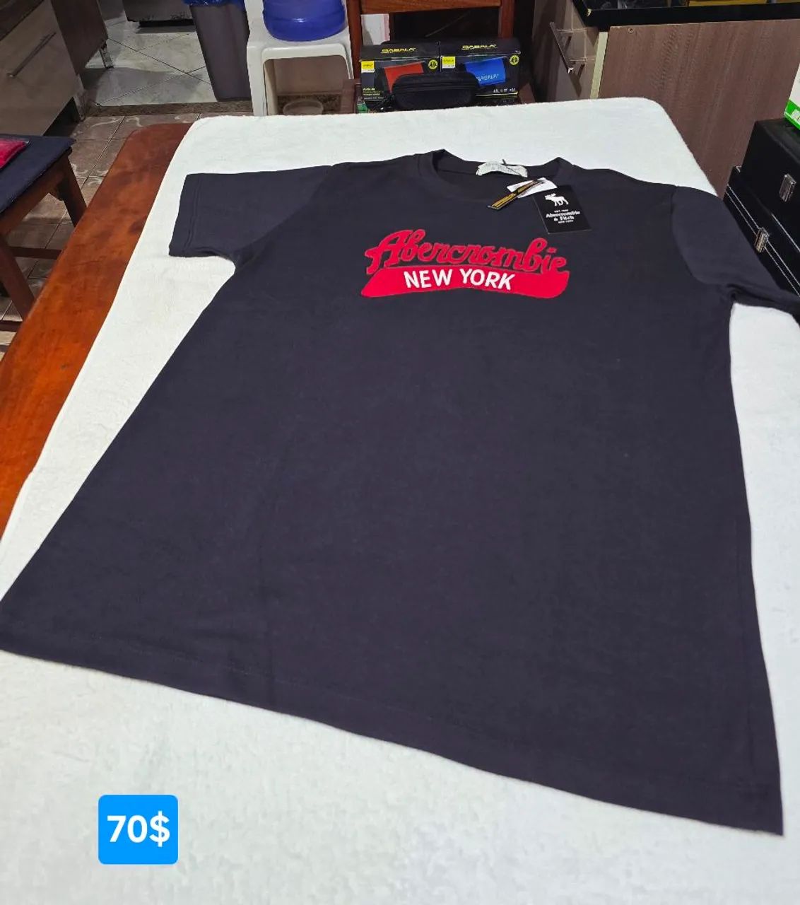Camisa Grife peruana elastano da Abercrombie & Fitch M  - Foto 3