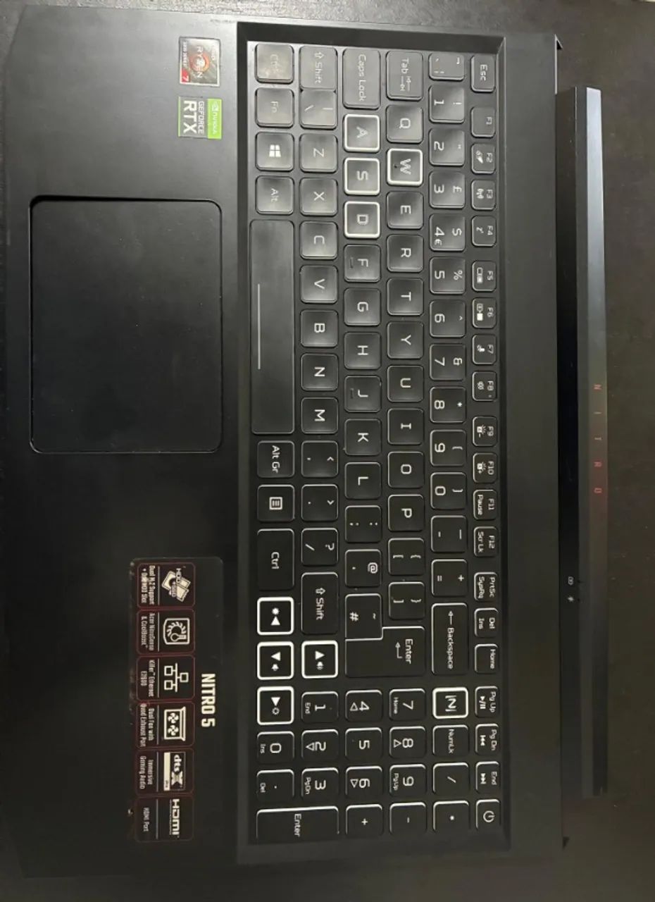 Teclado Acer Nitro 5 Completo Original + Touchpad + Carcaça Base Acer Nitro 5 An515-45