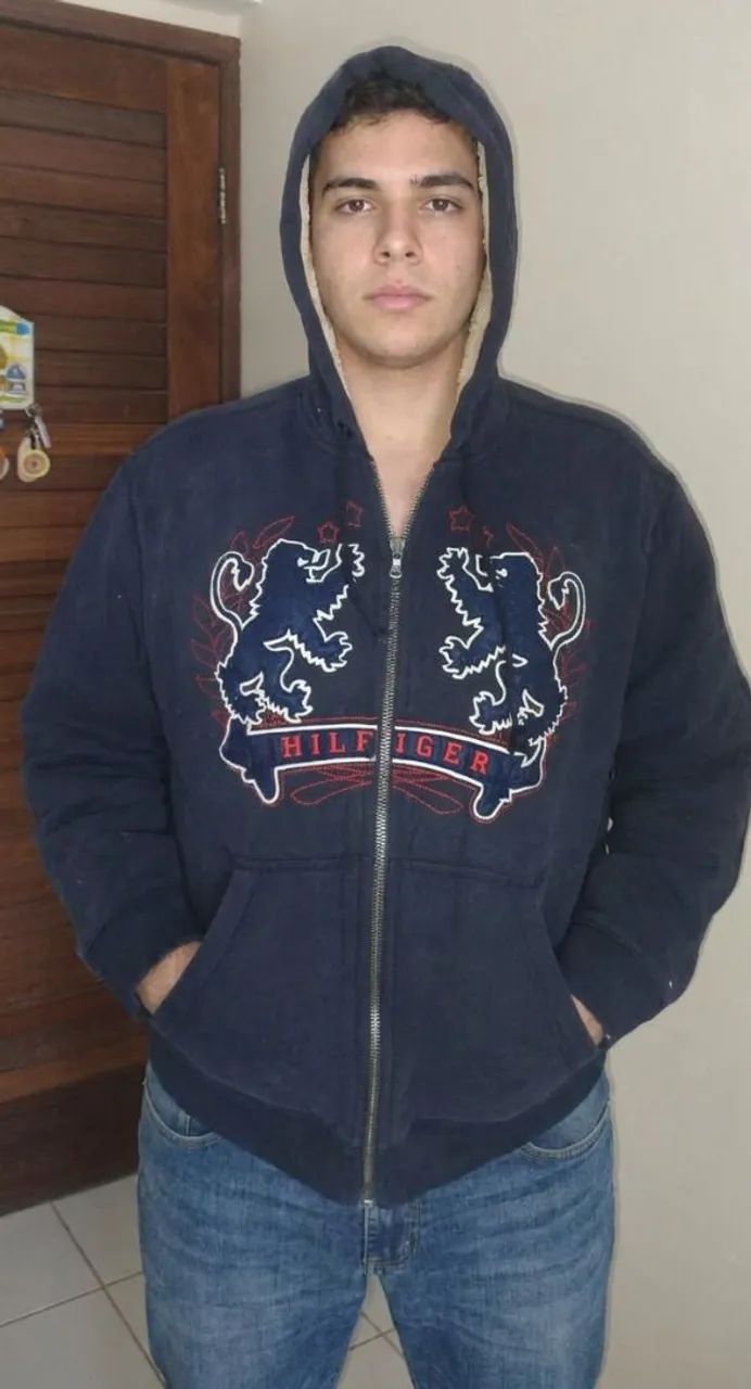 casaco tommy hilfiger lion crest azul marinho