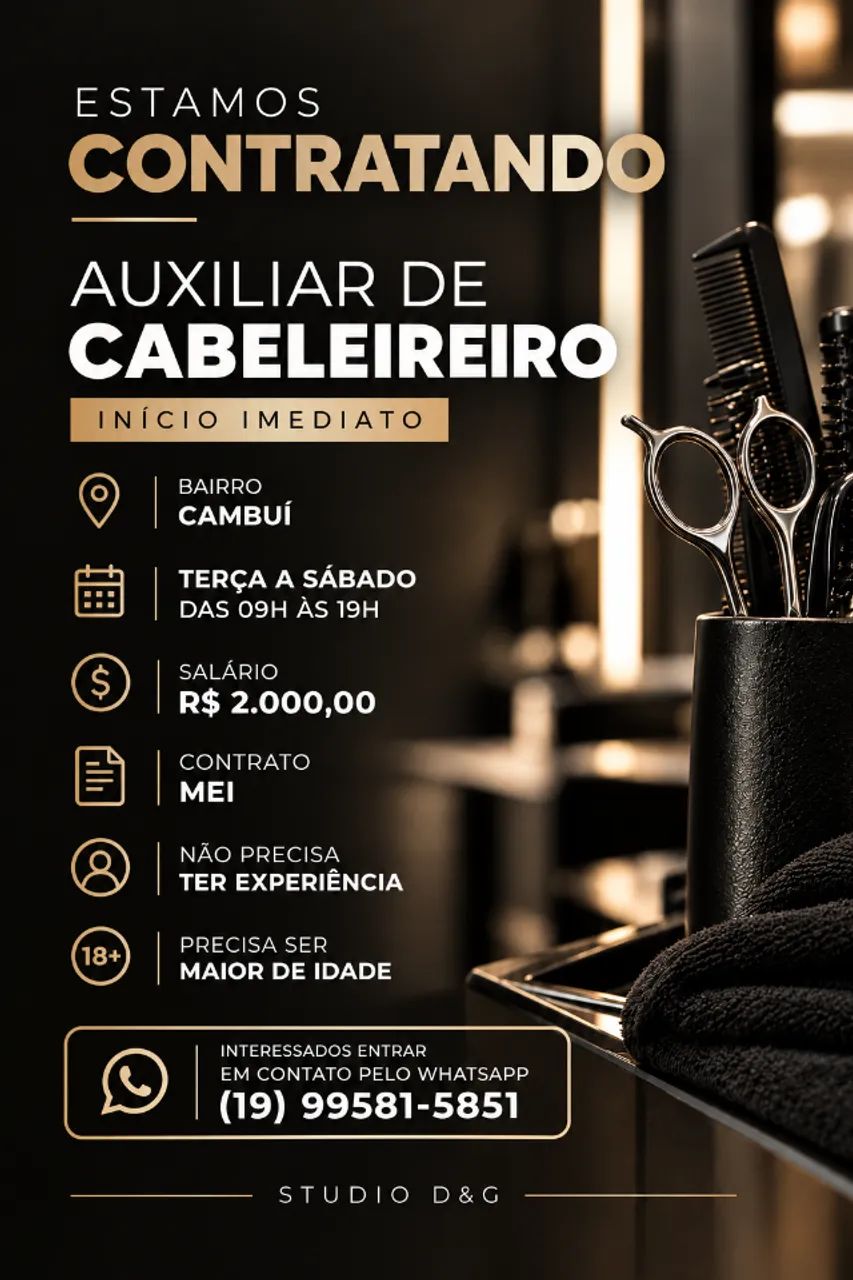 AUXILIAR DE CABELEIREIRO