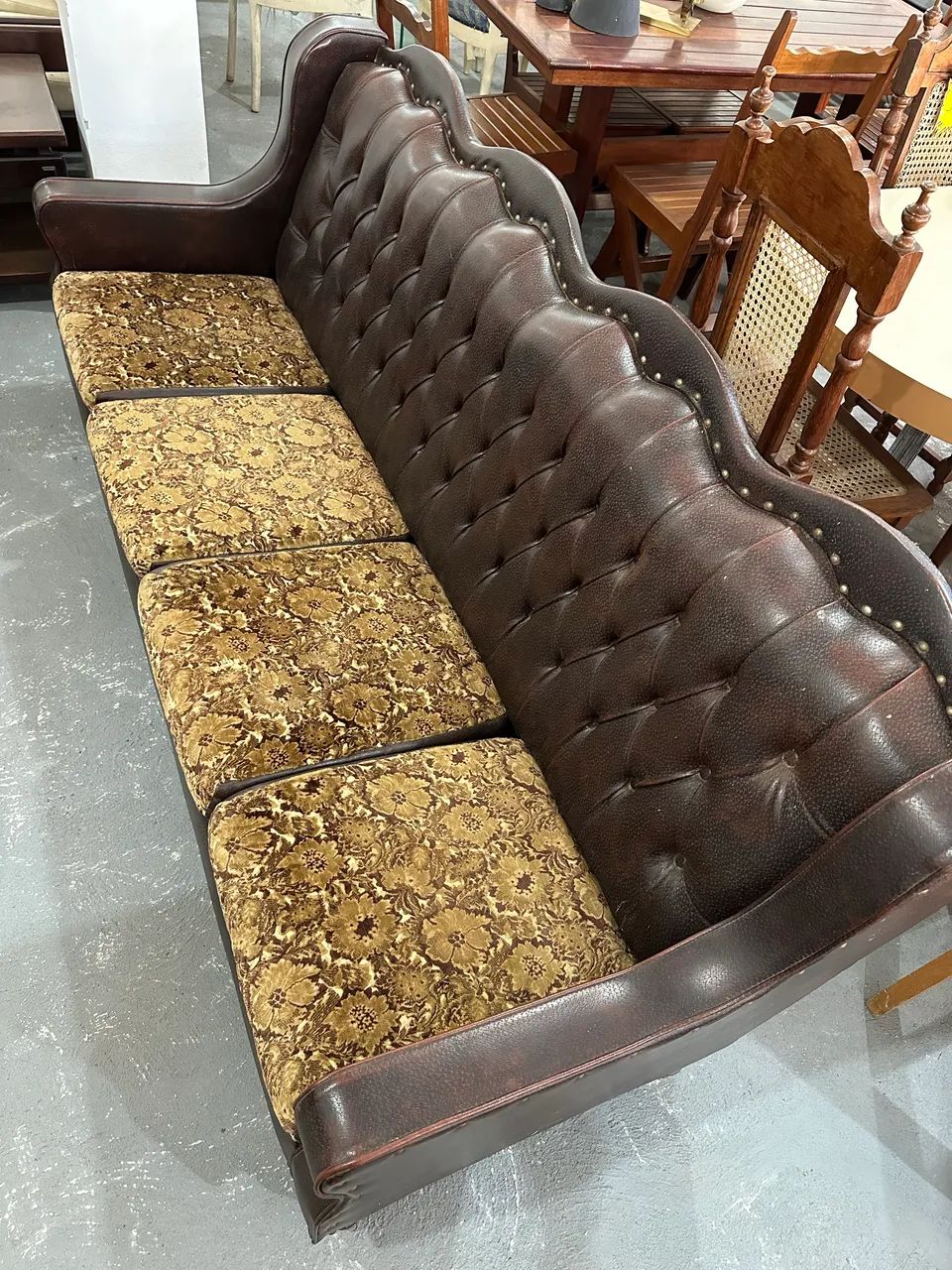 Conjunto de sofá de couro vintage + poltronas  - Foto 5