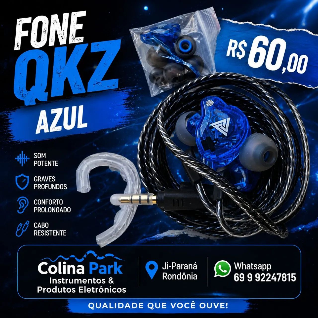 Fone QKZ AK6 azul