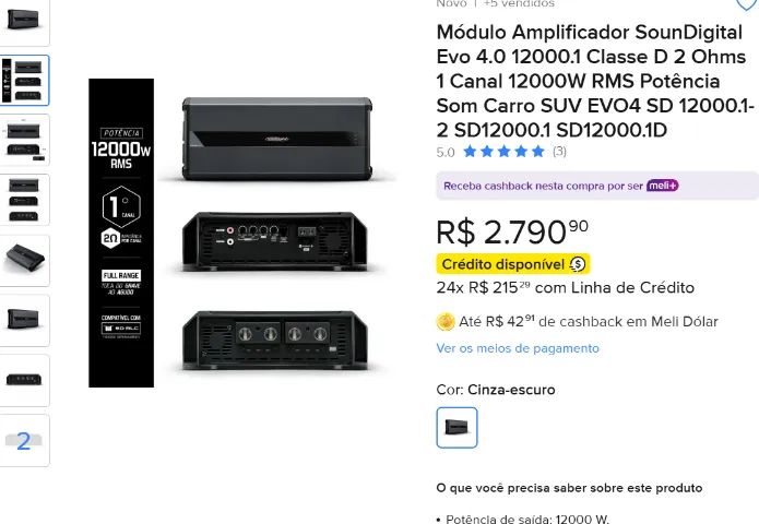 Módulo para carro 1.2000 souDigital