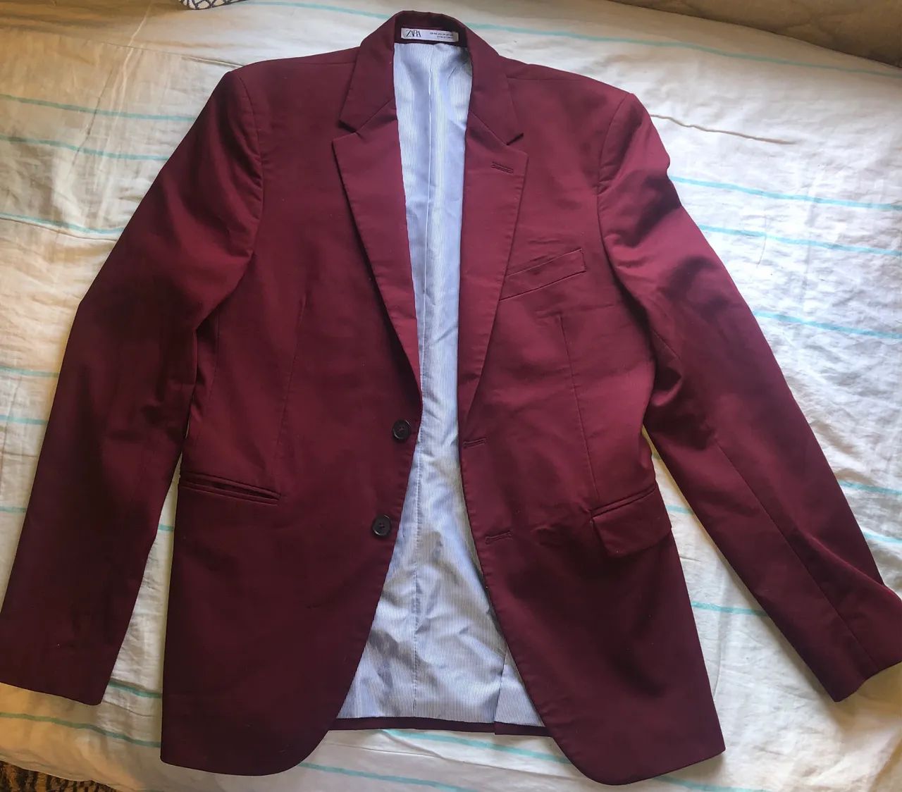 Blazer Corte slim Zara Tam 44 Vinho - Foto 2