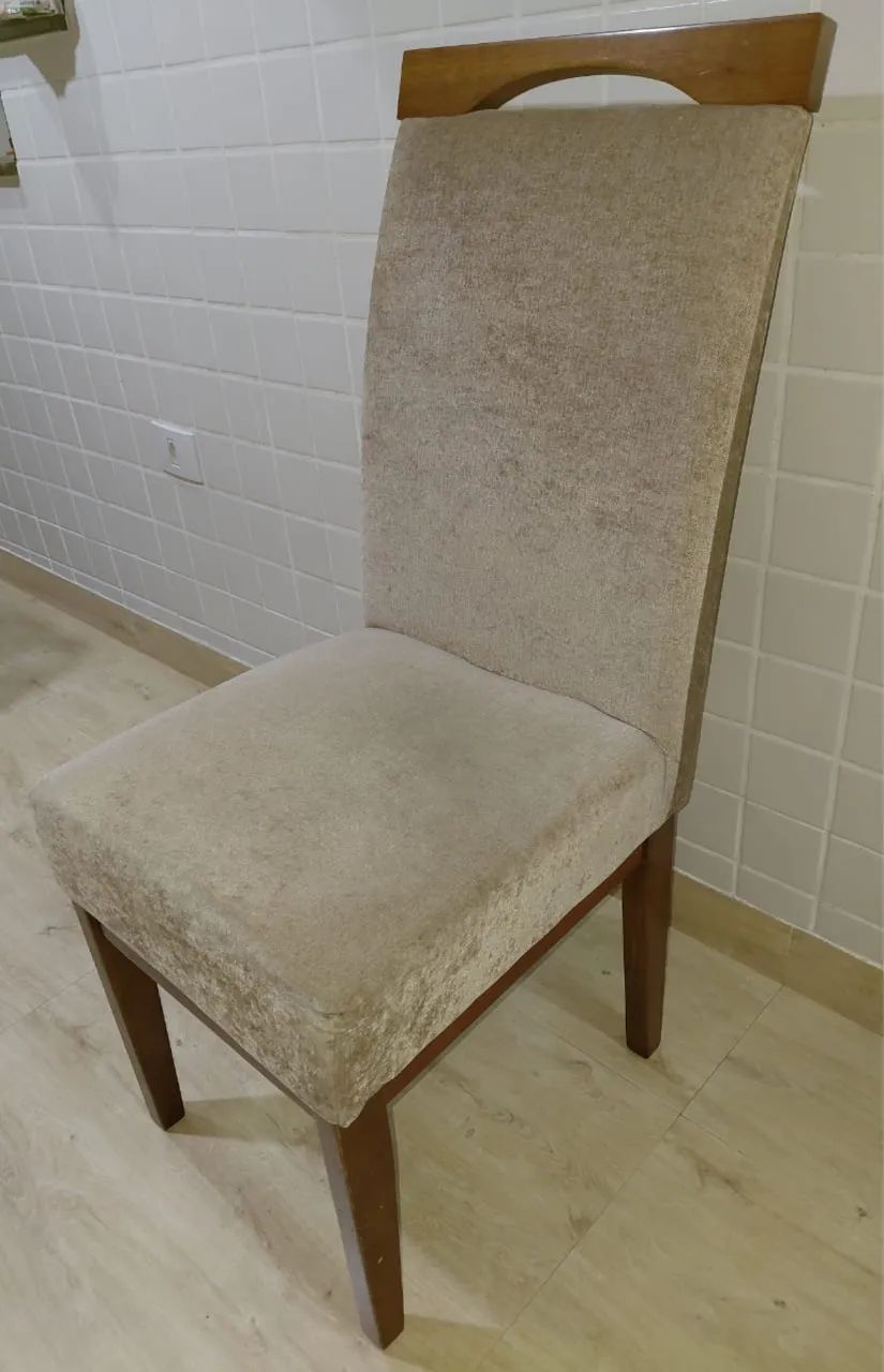 6 CADEIRAS ESTOFADO SUEDE - Foto 2