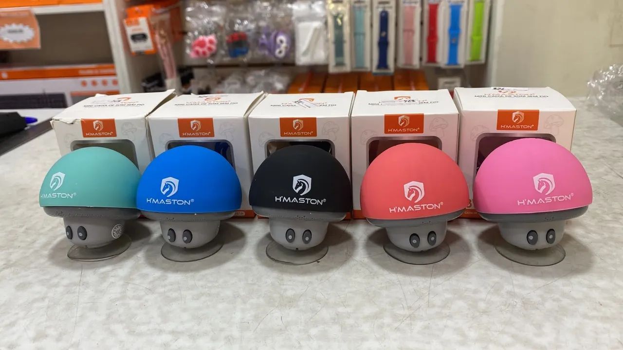 Mini Caixinha Cogumelo Bluetooth com Ventosa H'MASTON