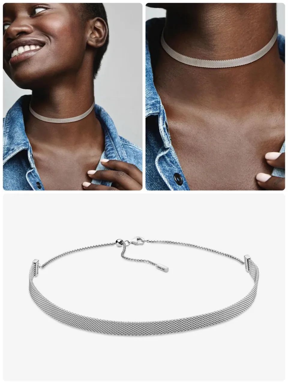 Colar Choker Pandora Reflexions + Pingente  - Foto 3