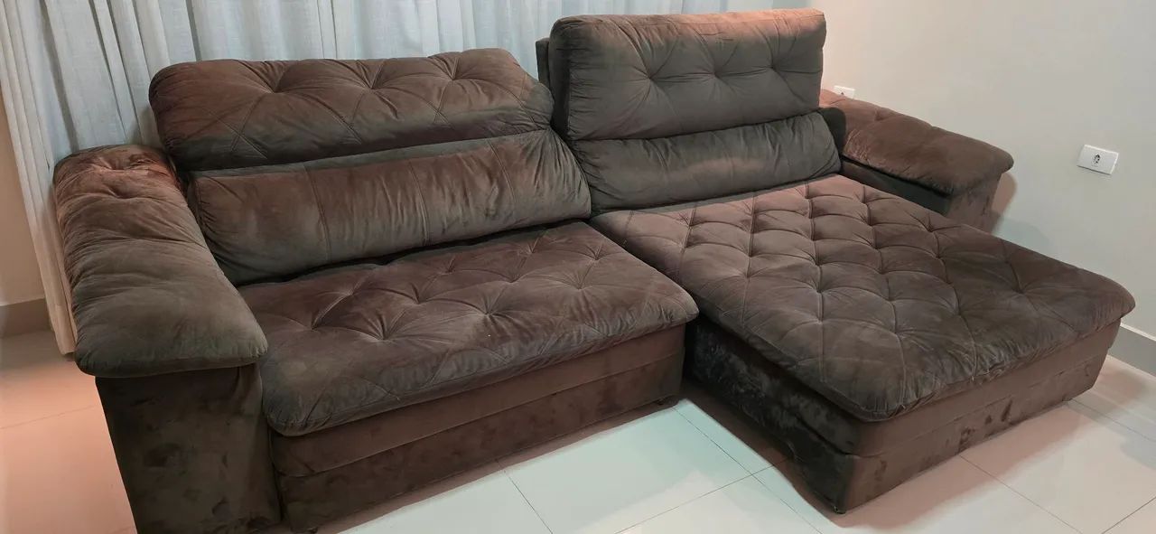 Sofa cama retrátil  vendo ,lindo e confortável medida de 3. Mts e assento 2.40 mts - Foto 3