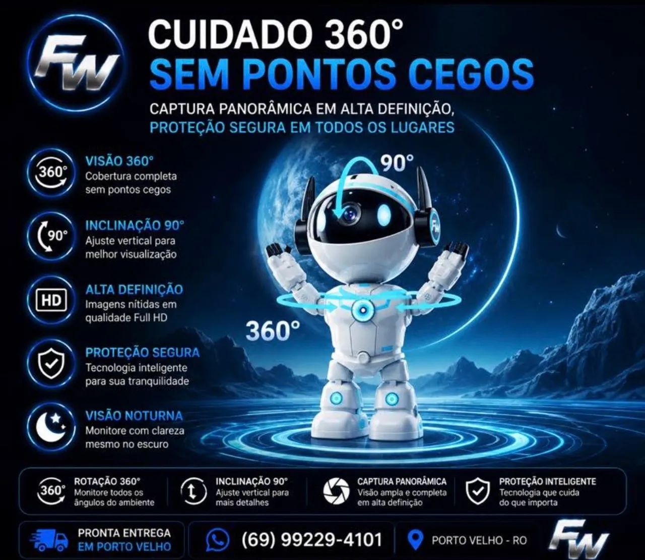 Câmera Wi-Fi robô 