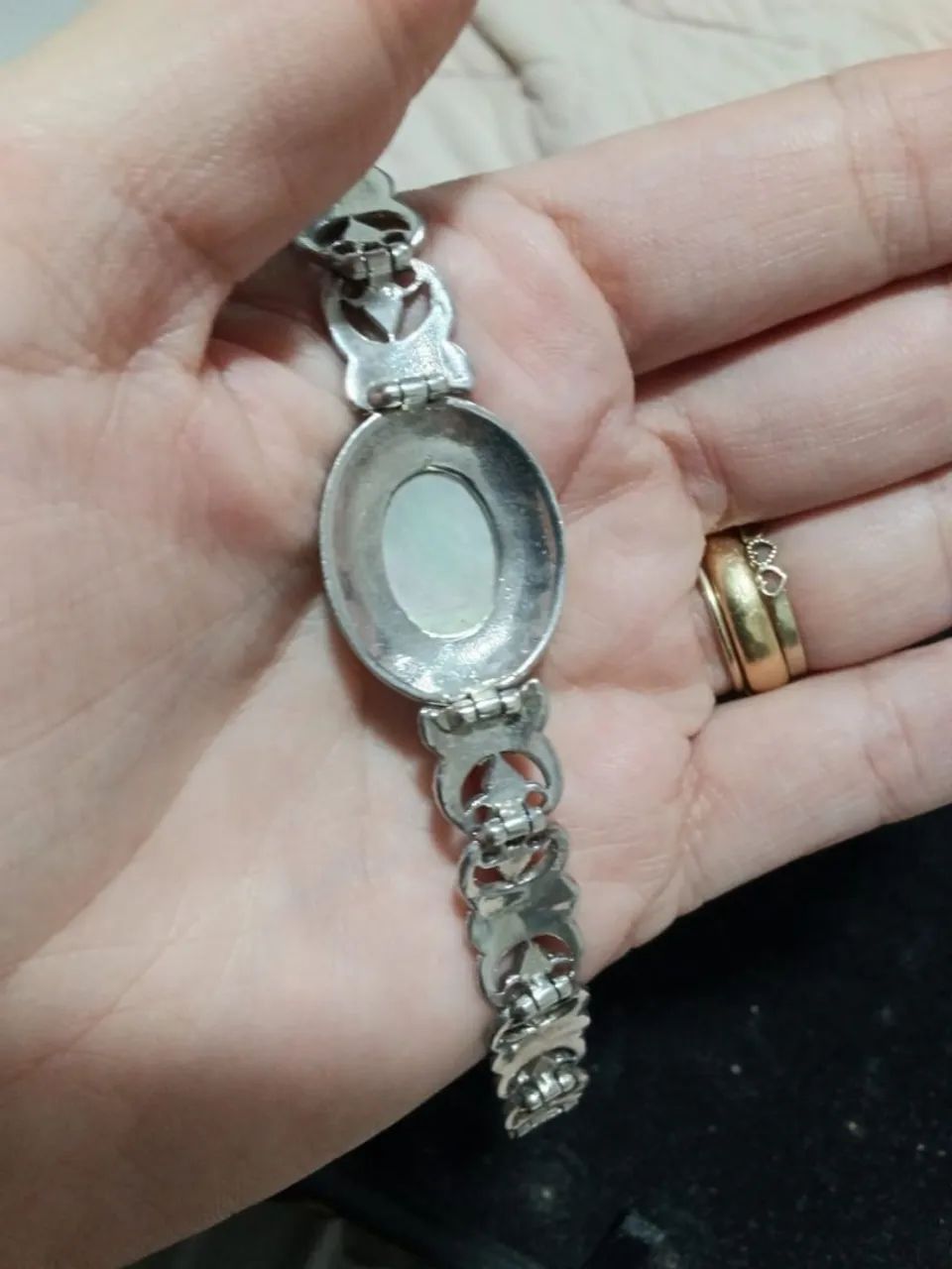 Pulseira prata 925 com marcassitas e madrepérolas - Foto 2