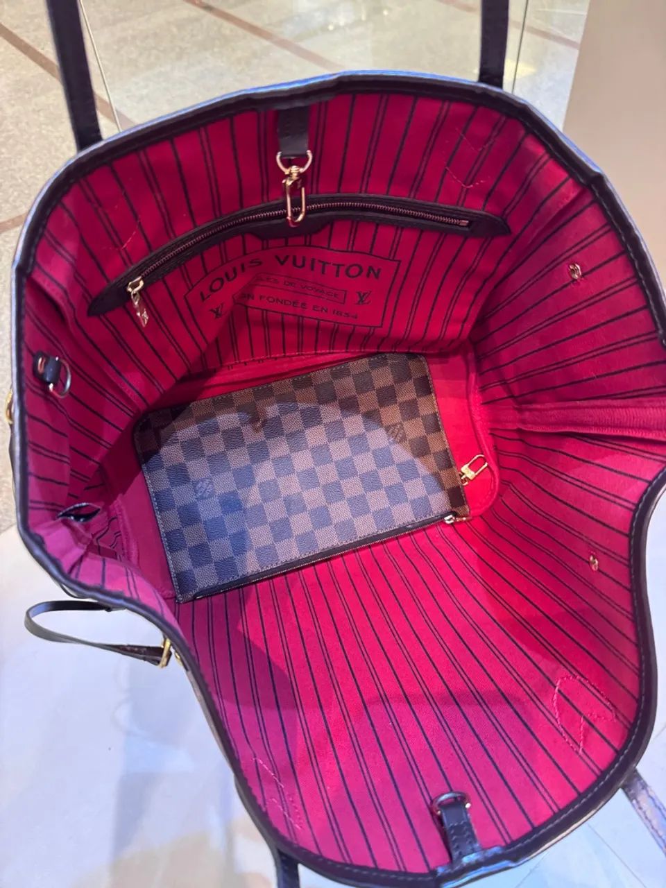 Bolsa Tote Louis Vuitton Neverfull Mm - Cherry - Foto 4