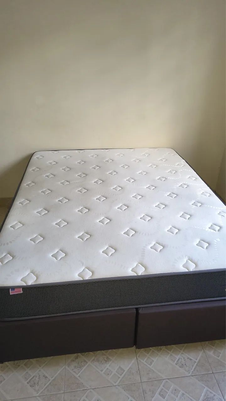 Cama box + colchão Queen molas ensacadas (150kg) - Foto 4