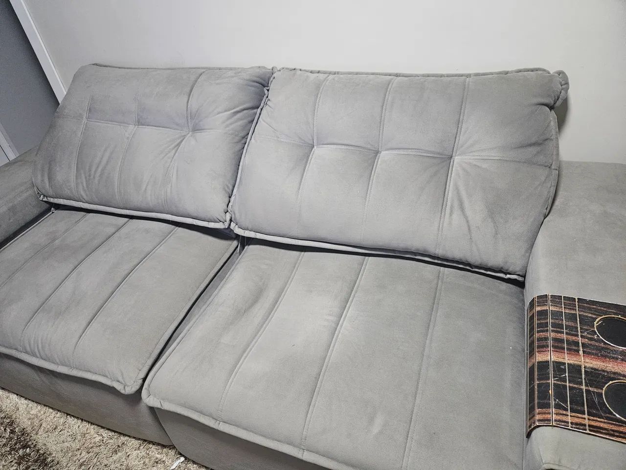 Sofá retrátil 2,50 cinza - Foto 2