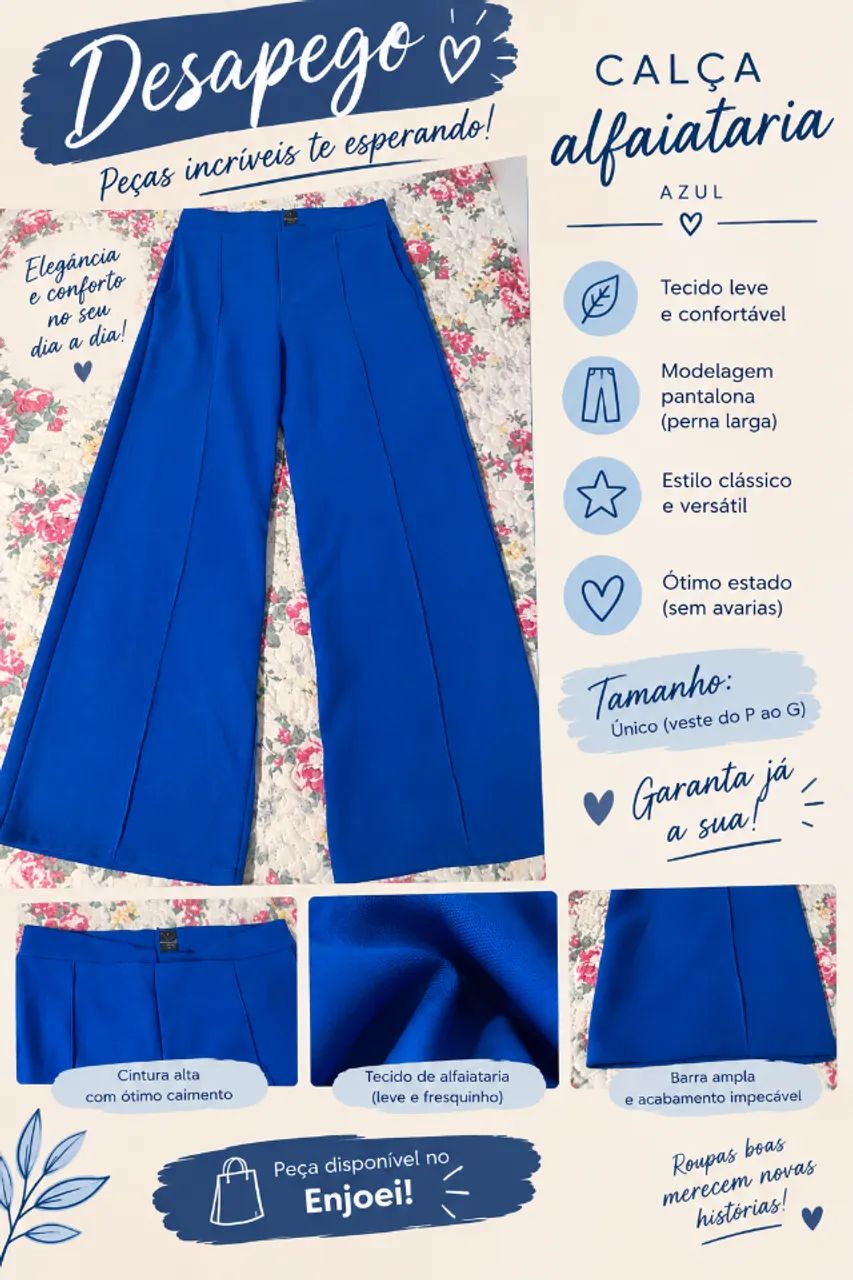 Calça social azul 