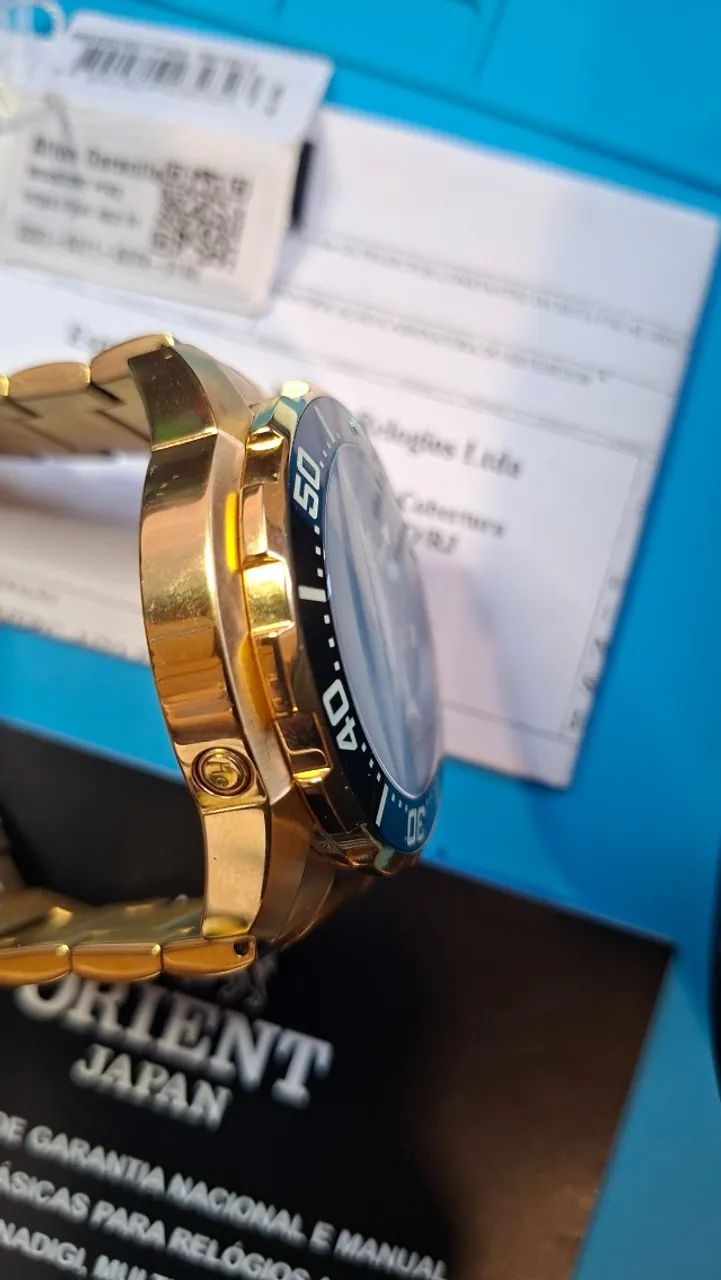 Orient Solartech Diver 300M dourado MGSSC057 P1KX - Cronógrafo