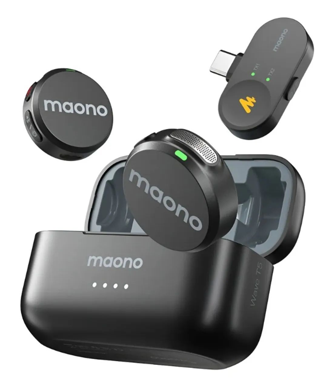Microfone Lapela Sem Fio Maono Wave T5 Usb-C Wm-650