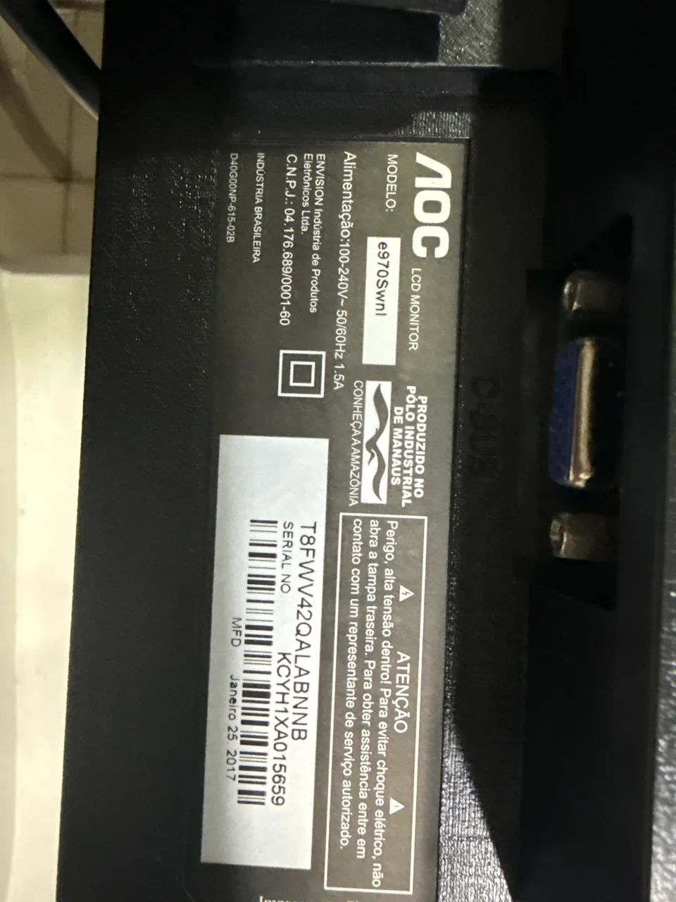 Monitor AOC sem ligar - 1o defeito - Foto 3