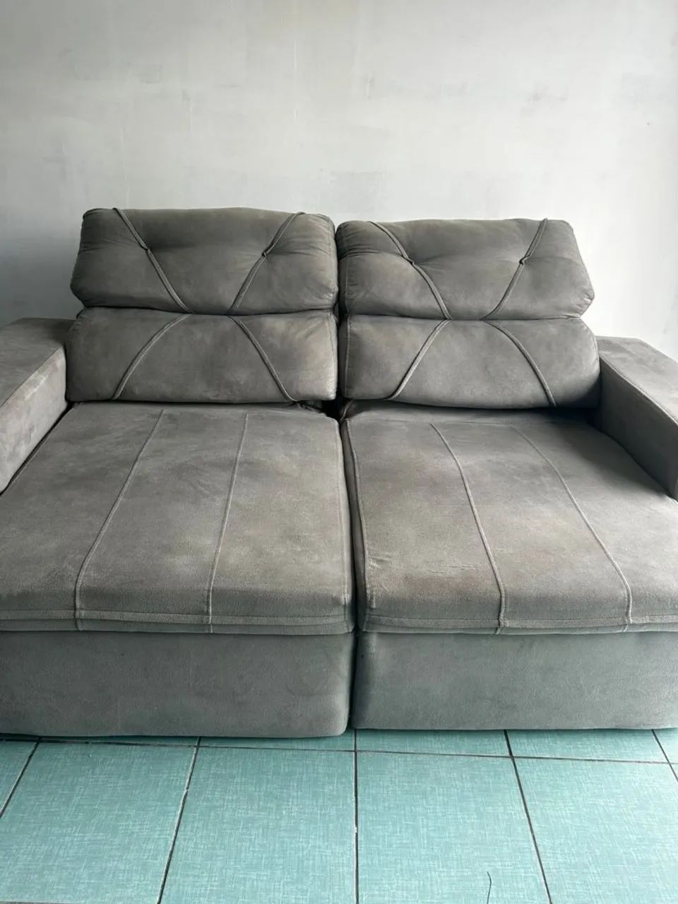 Sofá em Suede retrátil e reclinável entrego  - Foto 3