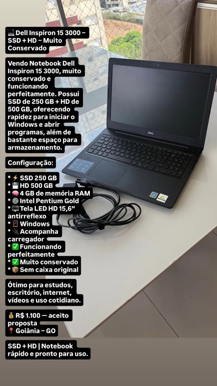 ? NOTEBOOK DELL INSPIRON 15 3000 ? SSD + HD
