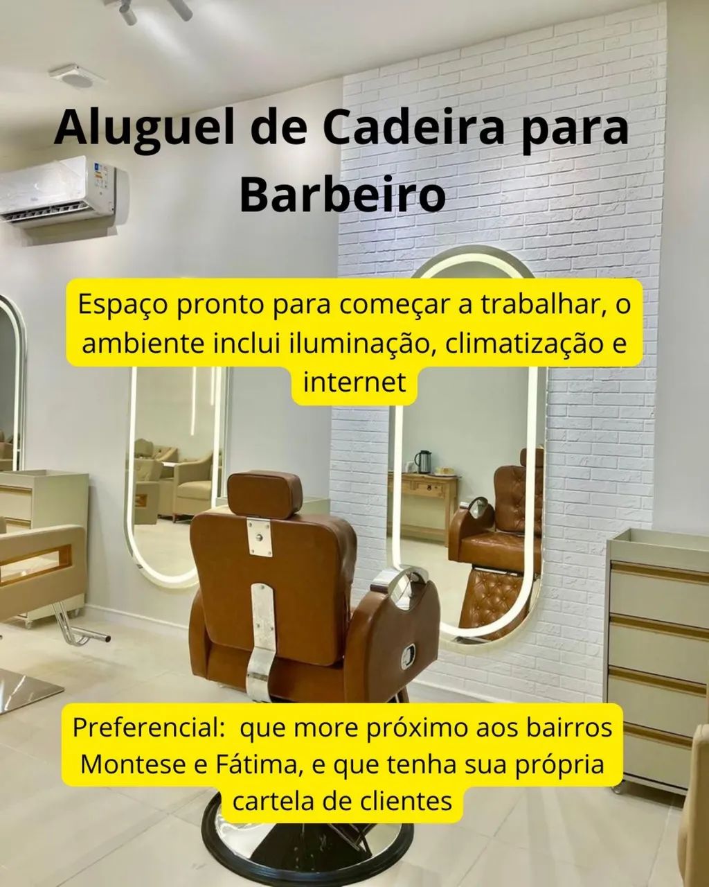Alugamos espaço para barbeiro
