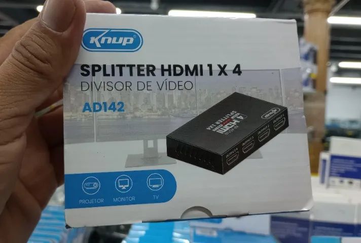 Adaptador Splitter Hdmi 1 Entrada 4 Saídas Full Hd 1080p 1x4