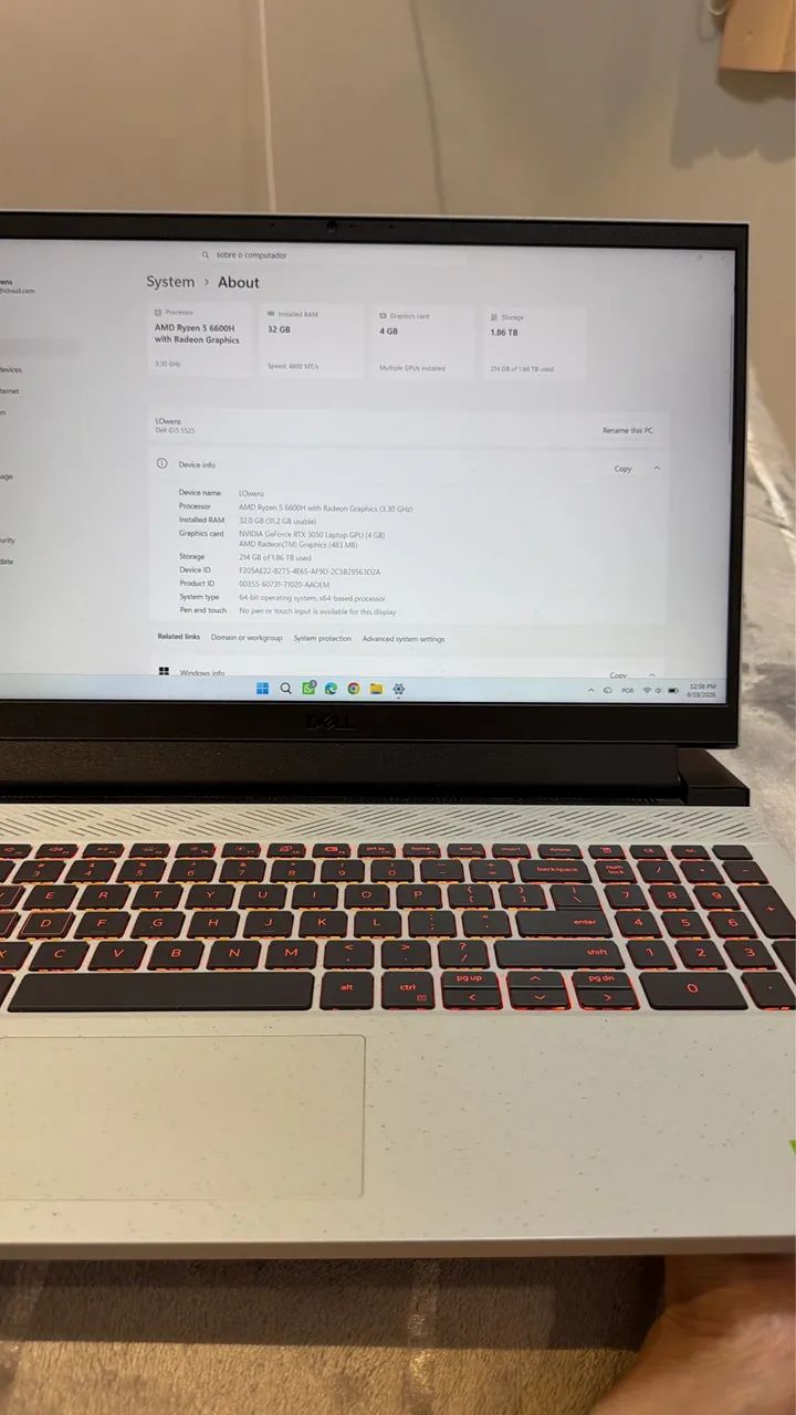 Dell G15 RTX 3050 Ryzen 5 6600H - Foto 4