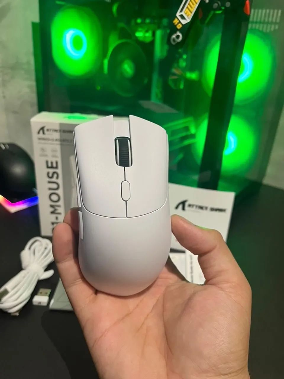 Mouse R1 Attack Shark Branco Gamer 
