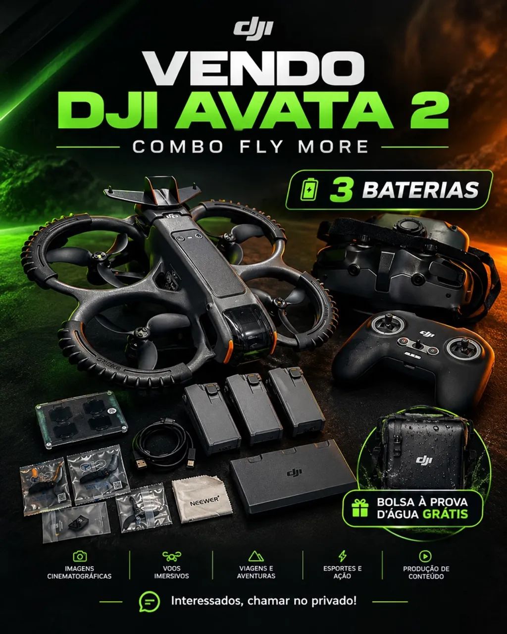 DJI AVATA 2 | COMBO FLY MORE | 3 BATERIAS