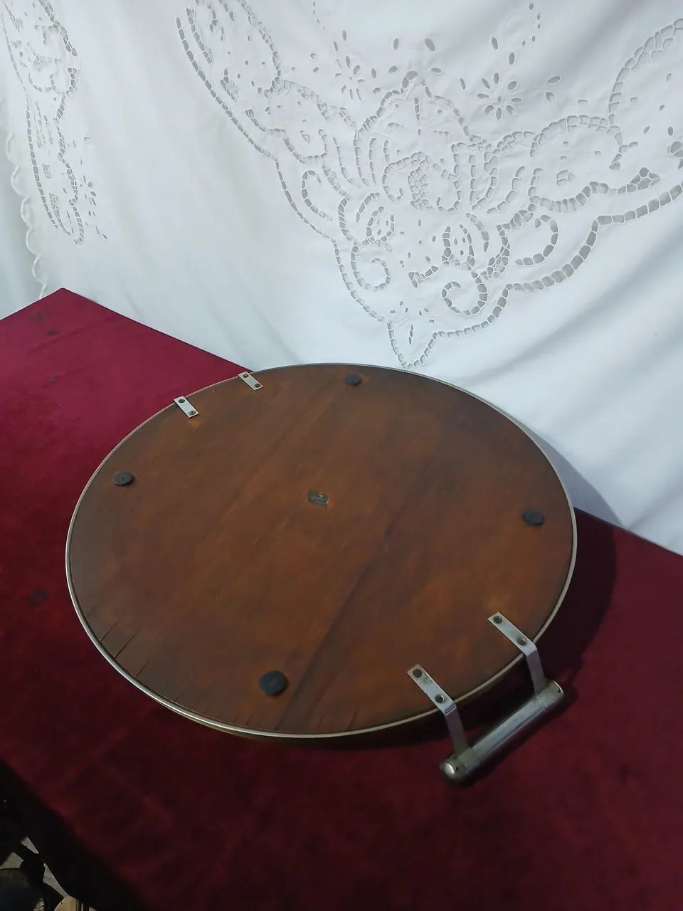 Antiga Bandeja de Metal e Cristal Overley - Foto 5