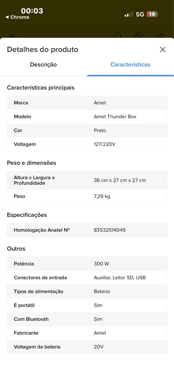 Caixa de som AMET THUNDER BOX - Foto 5