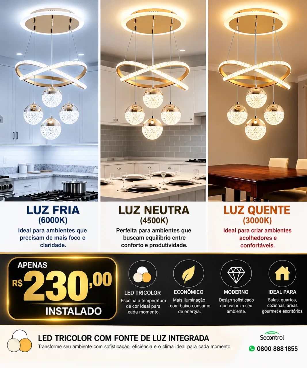 Lustre de led / instalado  - Foto 2