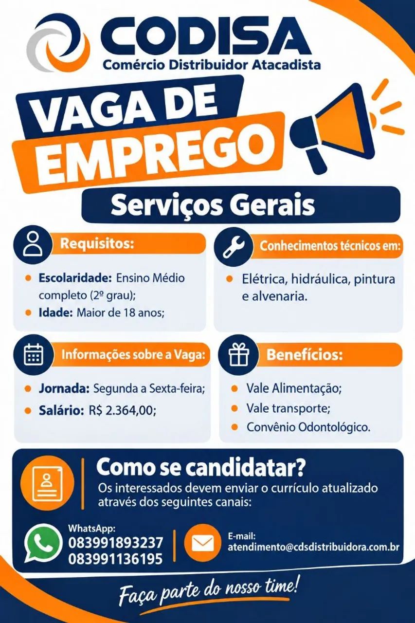 Vagas de emprego..