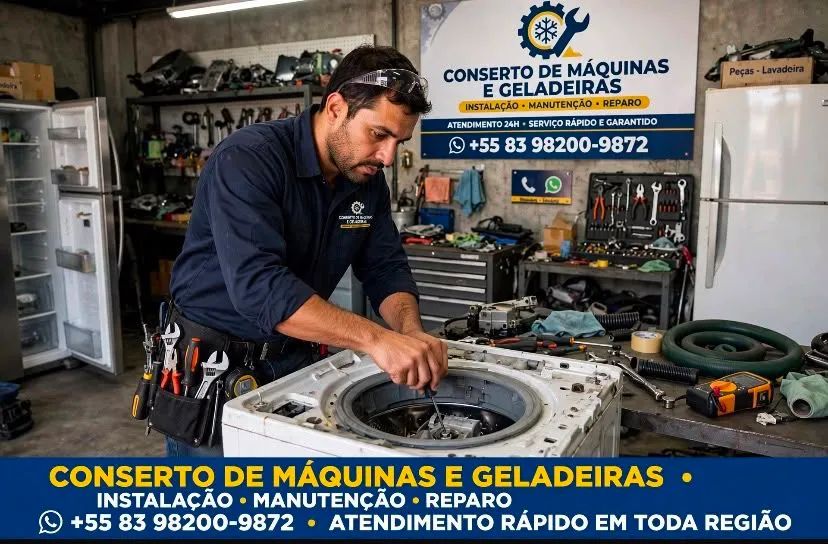 Conserto em máquinas de lavar e geladeiras 
