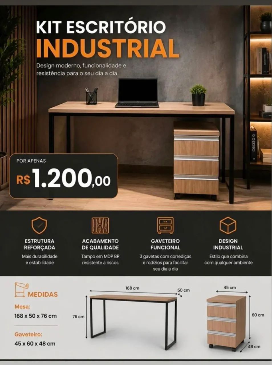 Kit escritório industrial 