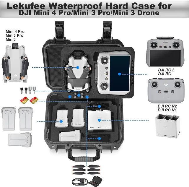 Case rígida/impermeável compatível com drone DJI  - Foto 2