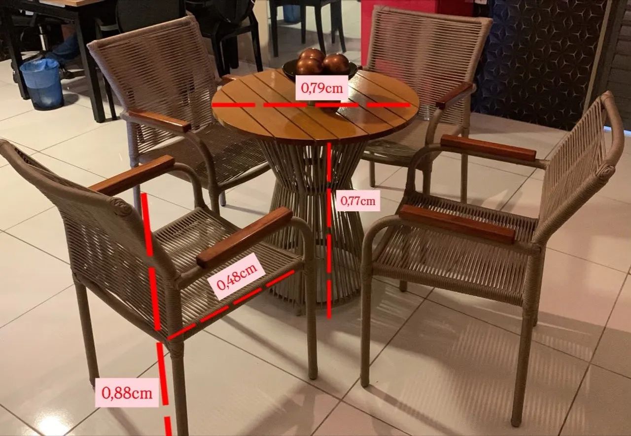 Conjunto de terraço com material náutico 