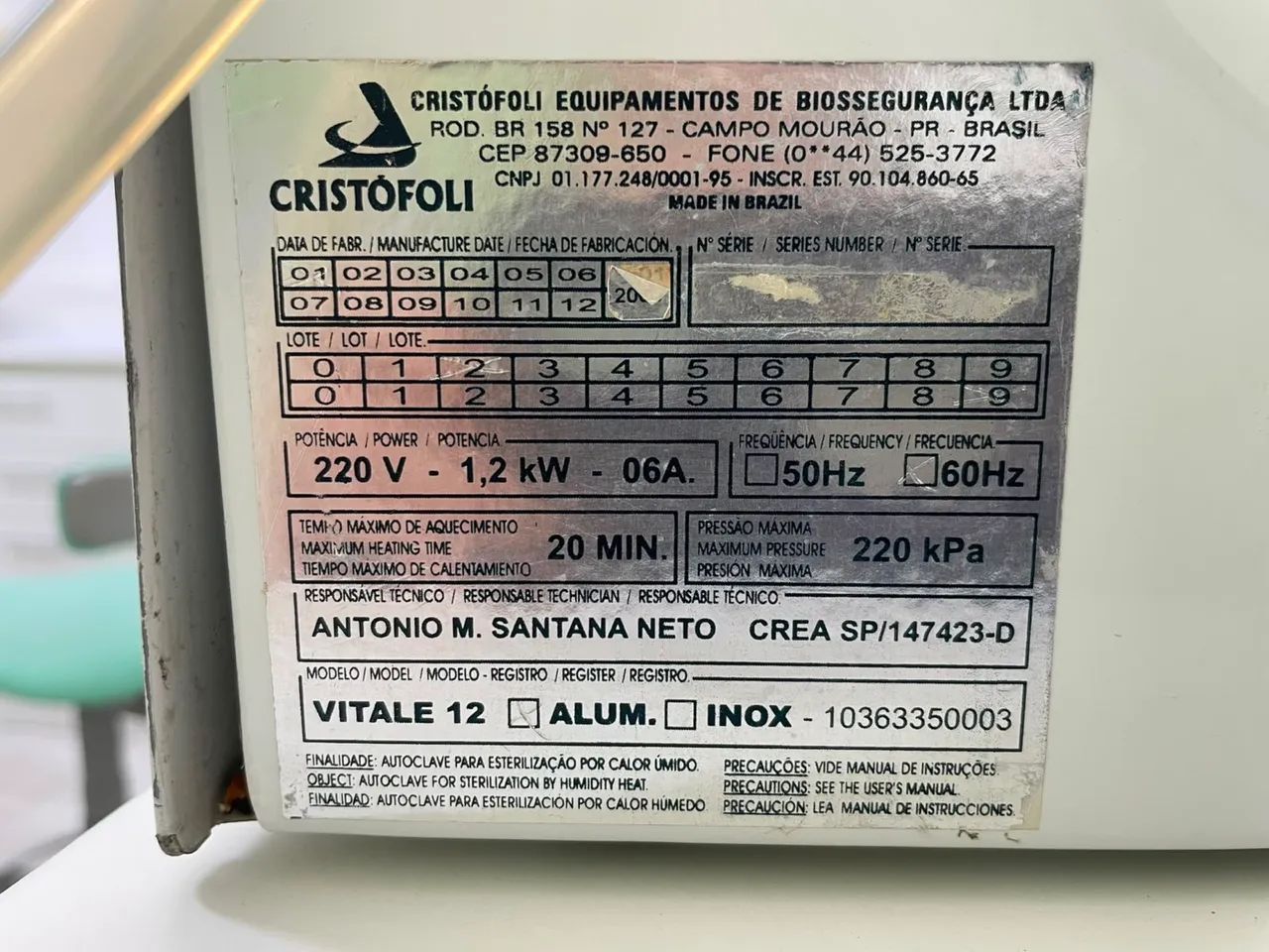 Autoclave Cristófoli 12L 220V - Foto 2