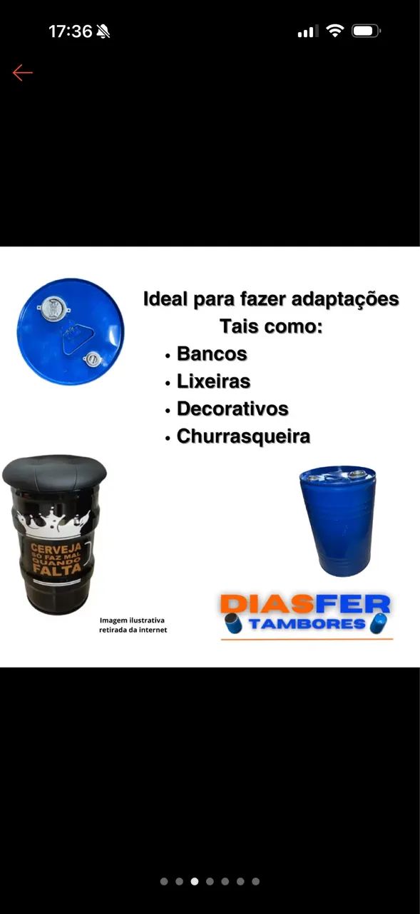Tambor de ferro 30 litros para adaptação ou reuso - Foto 2