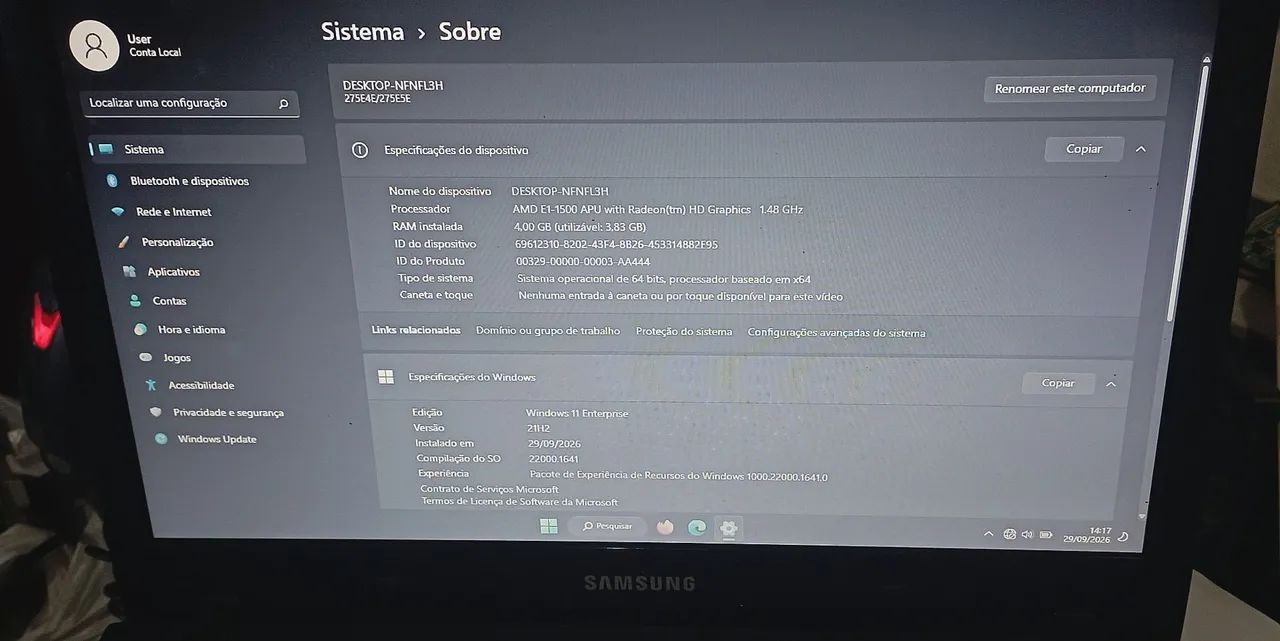 Notebook Samsung + Win11, 4 de Ram, HD 320gb, Bateria ok Ativbook Np275e4e (s/ carregador) - Foto 5