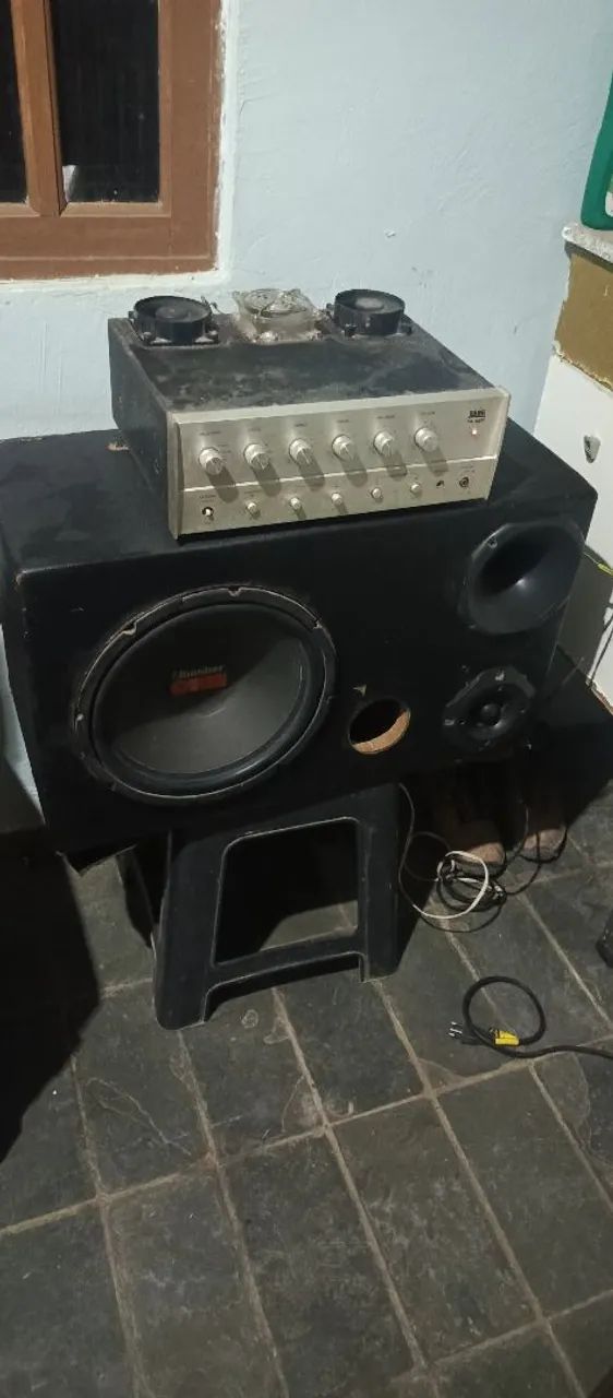 Caixa trio com cabeçote amplificador yang 850 - Foto 3
