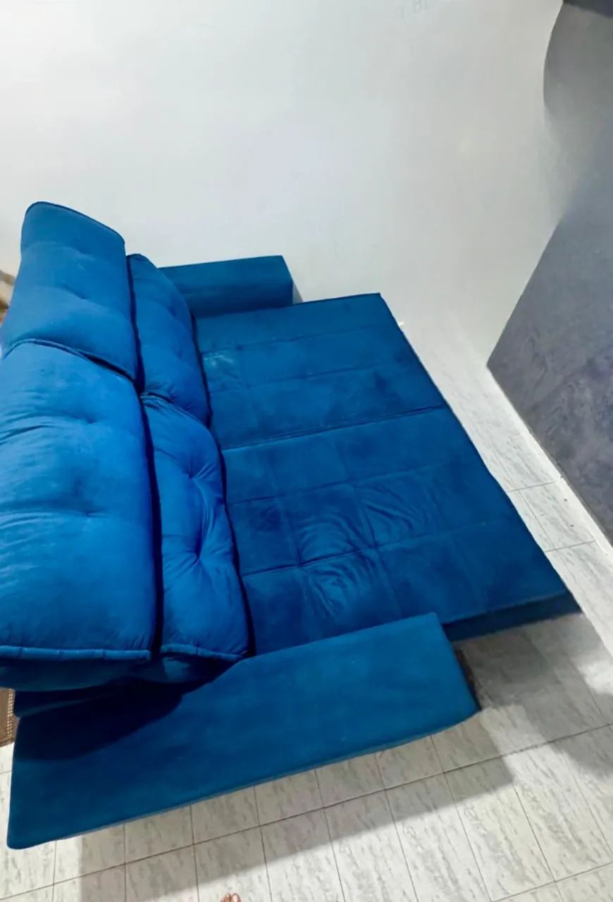 sofa 2 lugares azul 