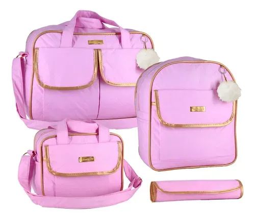 Kit Bolsa Maternidade Com Mochila E Chaveiro De Urso Bege Novo - Foto 5
