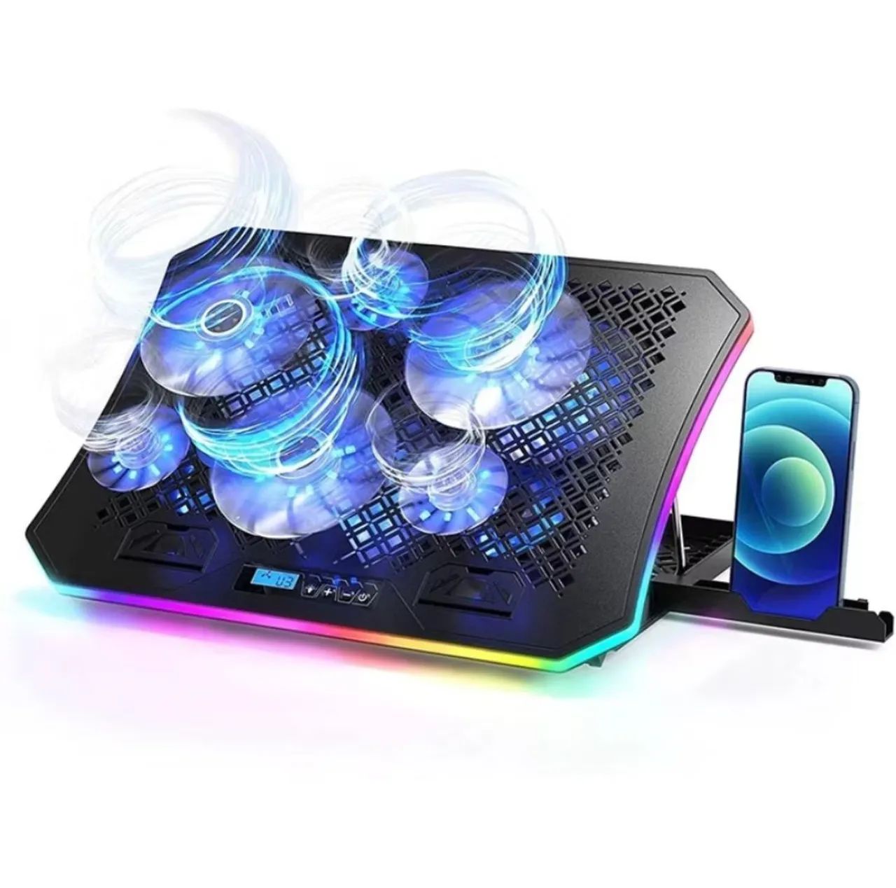 SUPORTE COOLER PARA NOTEBOOK COM RGB E 6 FANS  - Foto 4
