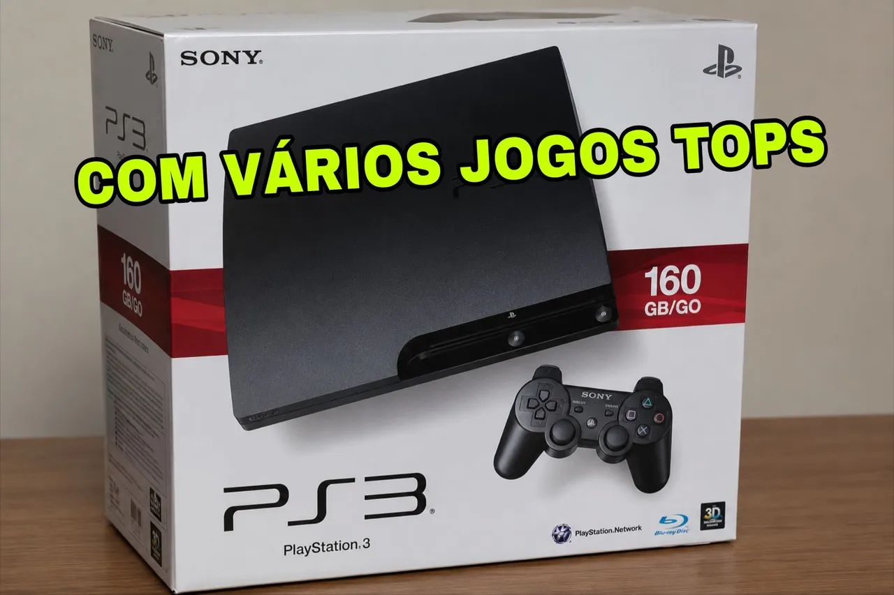 Ps3 com vários jogos tops 