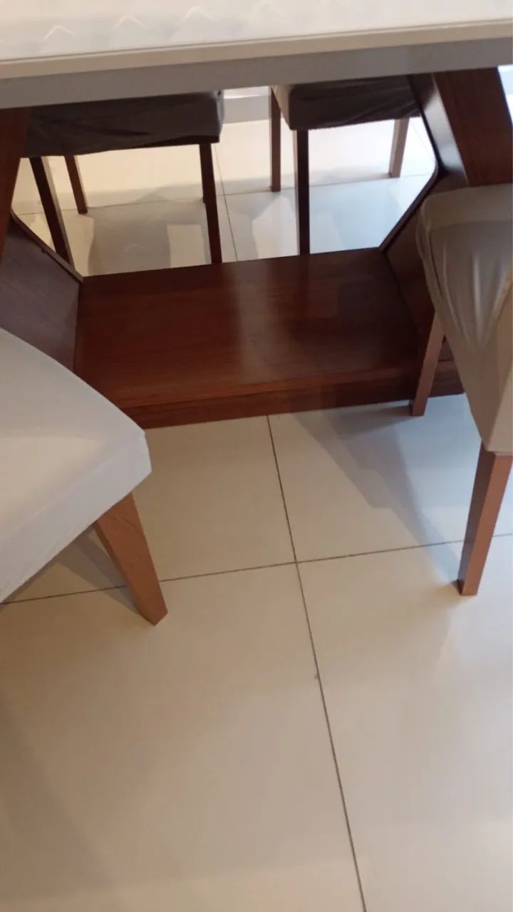 Mesa tampo de vidro 6 cadeiras  - Foto 3