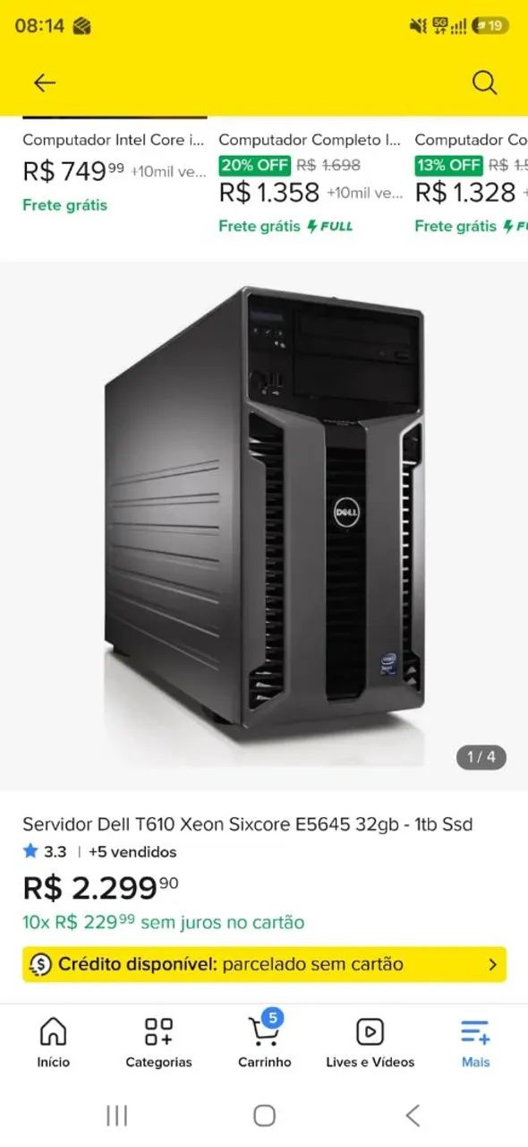Servidor Dell T610 Xeon Sixcore E5645 32 Gb