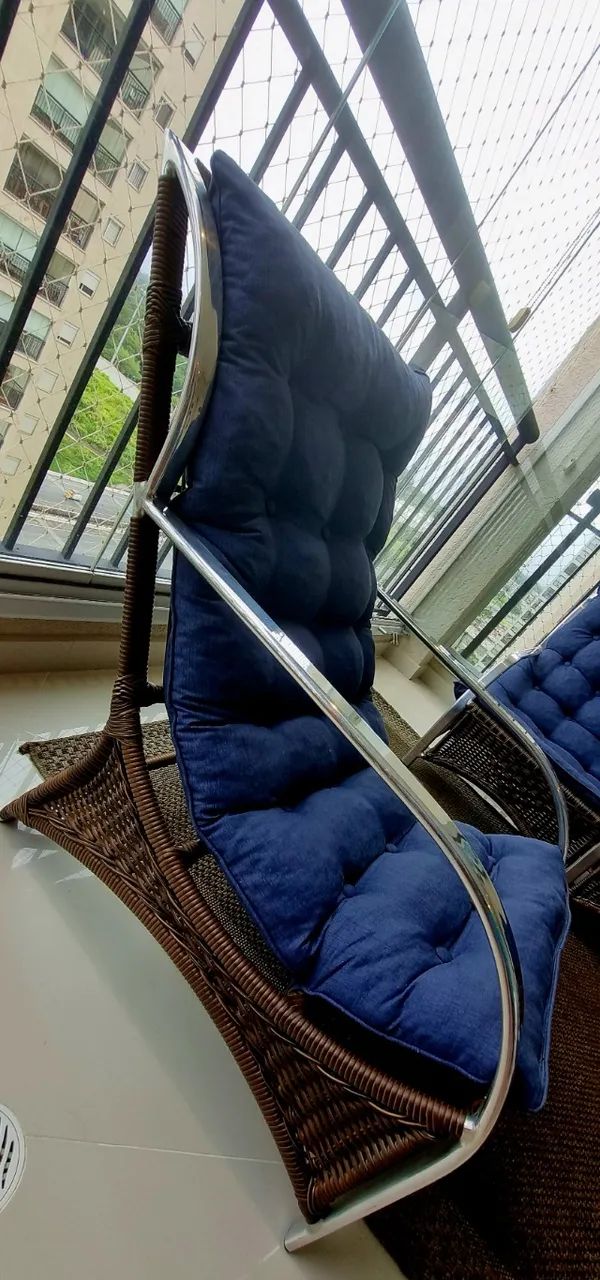 Conjunto de poltronas de fibra sintética (vime) em excelente estado! - Foto 4