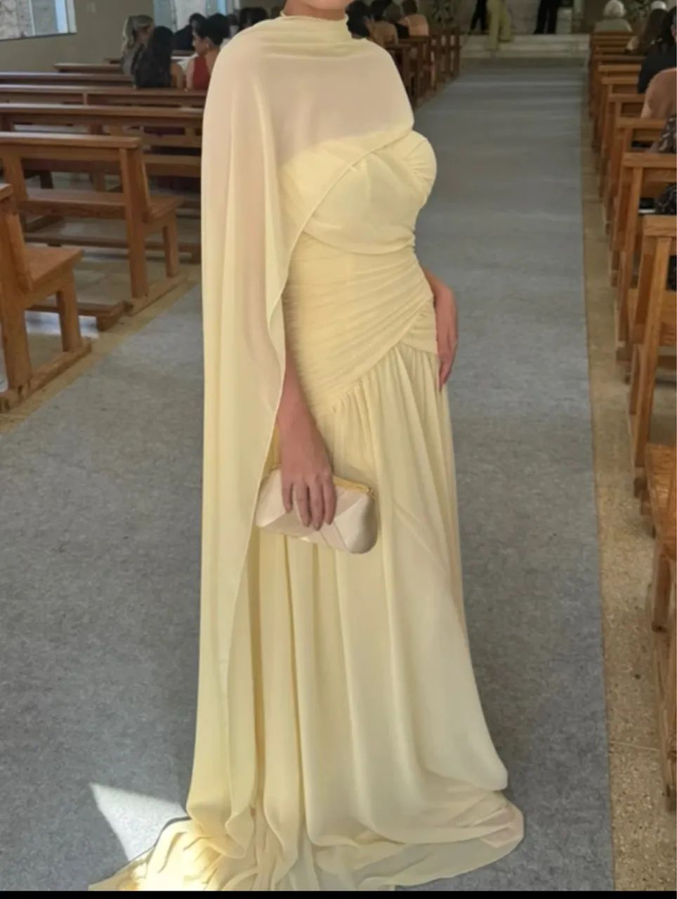 Vestido de festa amarelo manteiga  - Foto 2